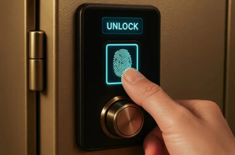 finger print scanner on a safe