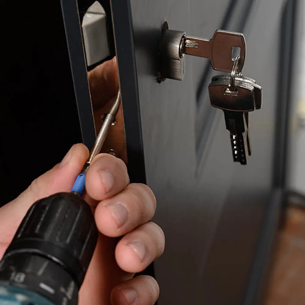 commercial-emergency installing a lock